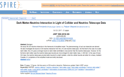 Penjelasan Populer Paper Dark Matter-Neutrino Interaction in Light of Collider and Neutrino Telescope Data JHEP 1806 (2018) 026  (Narasumber: Reinard Primulando, Ph.D.)